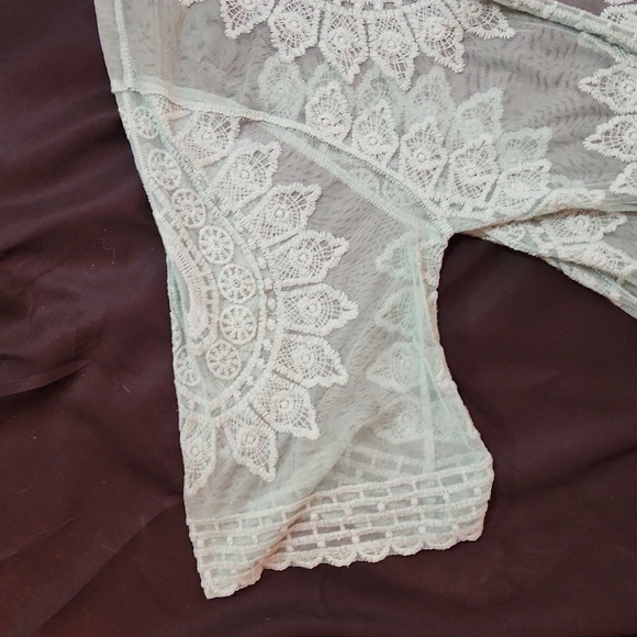 Rachel Zoe seafoam green sheer duster - Picture 4 of 9